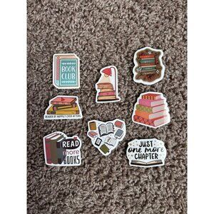 Lot of 8 bookish sticker‎ pack book club just one more chapter readers set